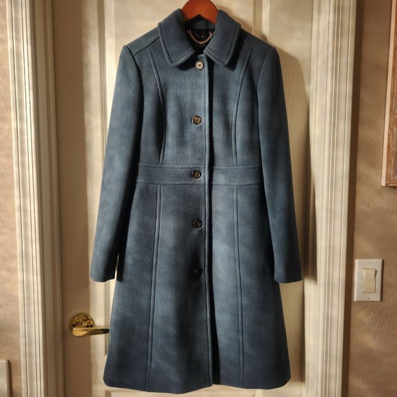J. Crew Lady Day Coat in Vintage Blue - Picture 8 of 14